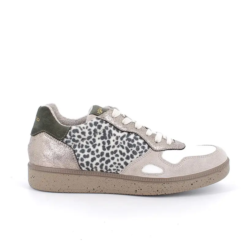 Sneakers da donna beige con lacci