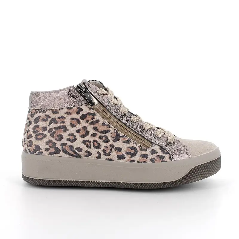 Sneakers da donna beige con zip