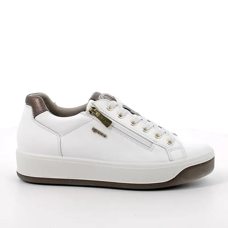 Sneakers da donna bianco con zip