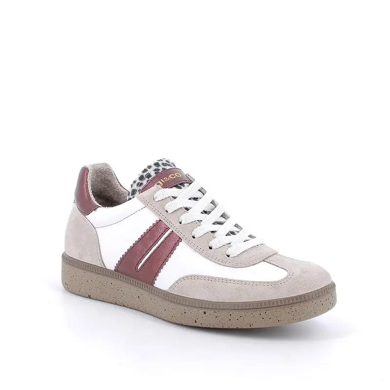 Sneakers da donna bianco e beige con lacci miniatura 2