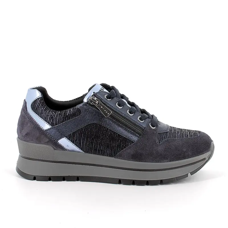 Sneakers da donna blu con zip