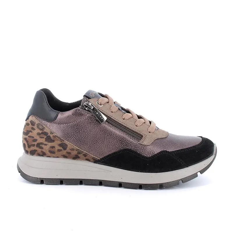 Sneakers da donna marrone con zip