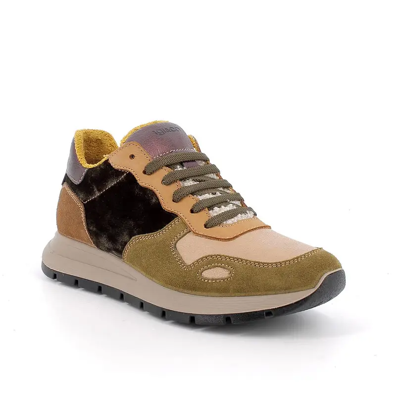 Sneakers da donna verde con lacci miniatura 2