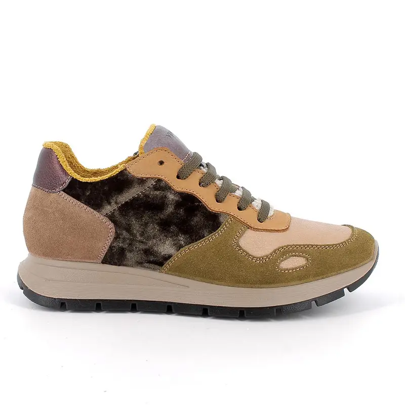 Sneakers da donna verde con lacci
