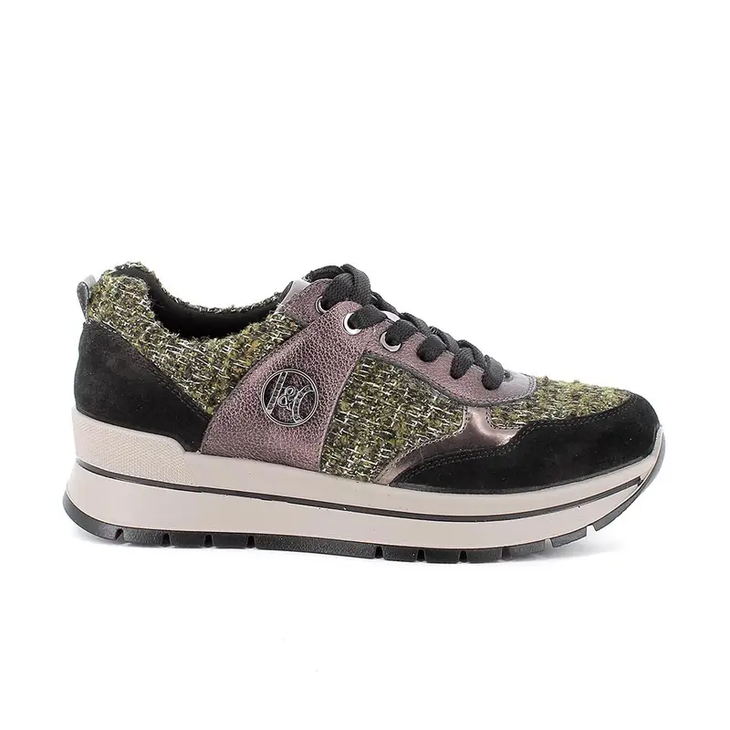 Sneakers da donna verde con lacci