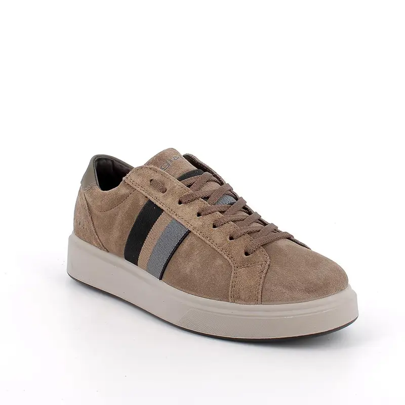 Sneakers da uomo beige con lacci miniatura 2