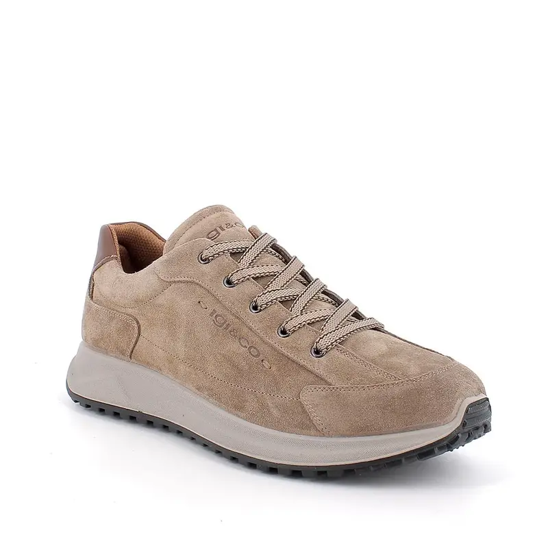 Sneakers da uomo beige con lacci miniatura 2