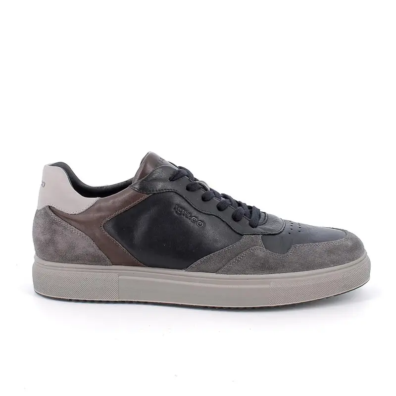 Sneakers da uomo blu e grigio con lacci