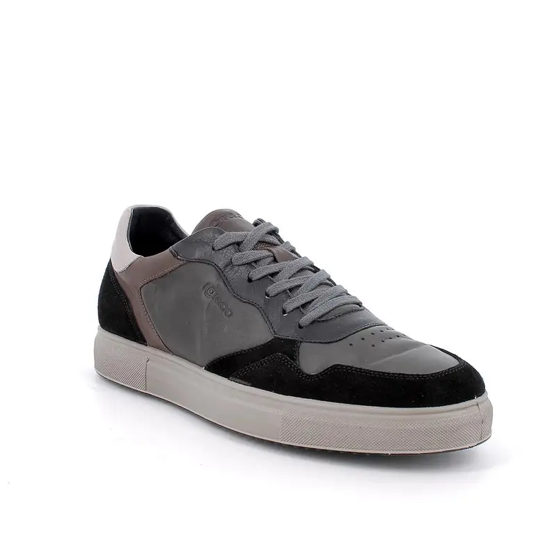 Sneakers da uomo grigio con lacci miniatura 2