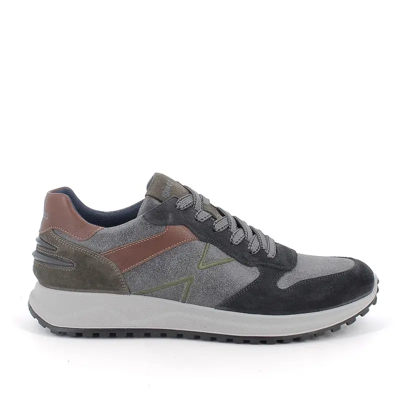 Sneakers da uomo grigio con lacci