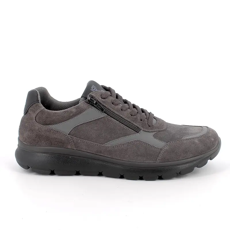 Sneakers da uomo grigio con zip
