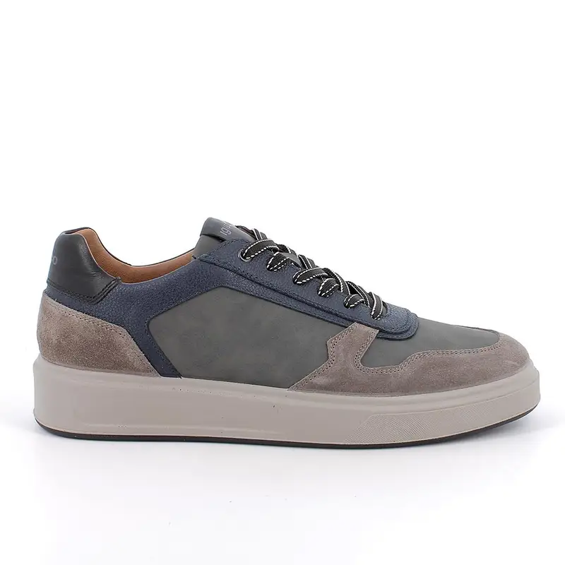 Sneakers da uomo grigio e marrone con lacci