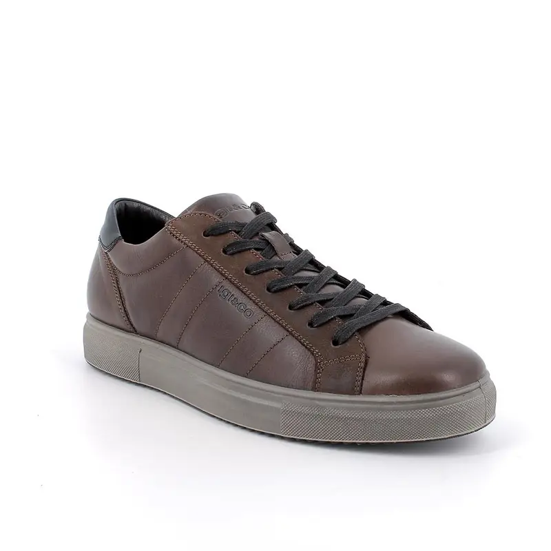 Sneakers da uomo marrone con lacci miniatura 2