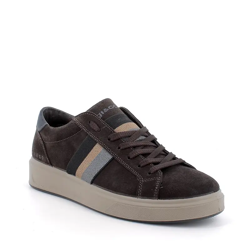 Sneakers da uomo marrone con lacci miniatura 2