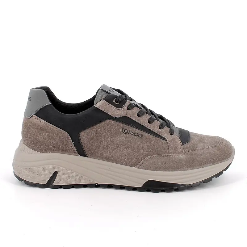 Sneakers da uomo marrone e grigio con lacci