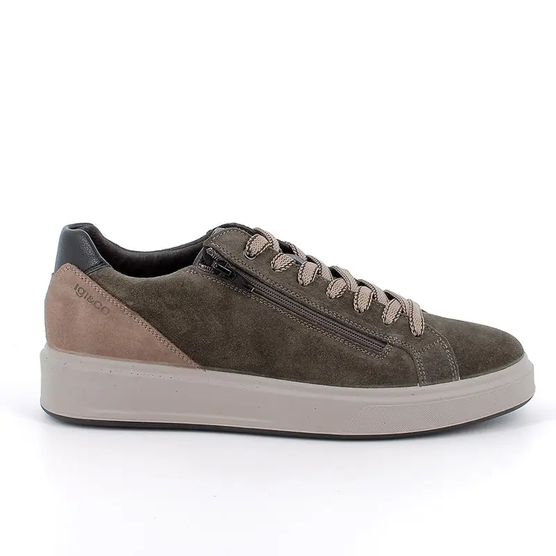 Sneakers da uomo verde con zip