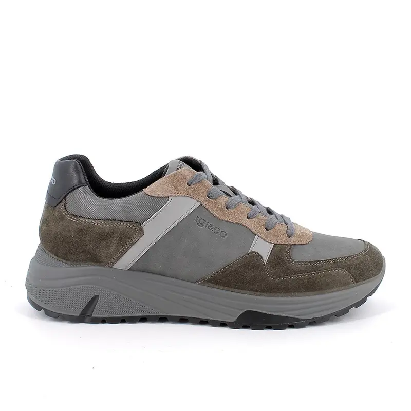 Sneakers da uomo verde e grigio con lacci