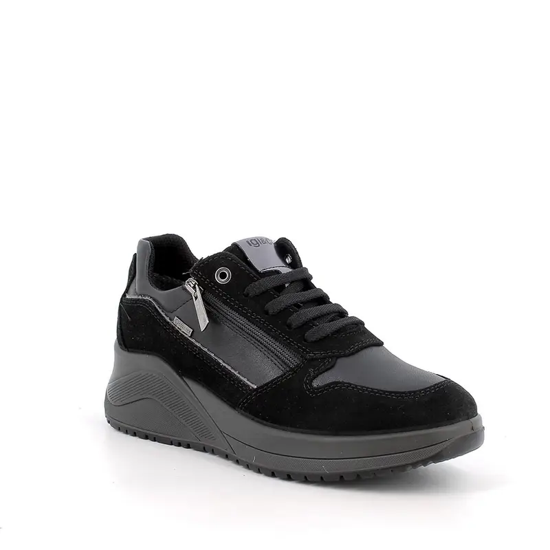 Sneakers gore-tex con zeppa da donna nero con zip miniatura 2