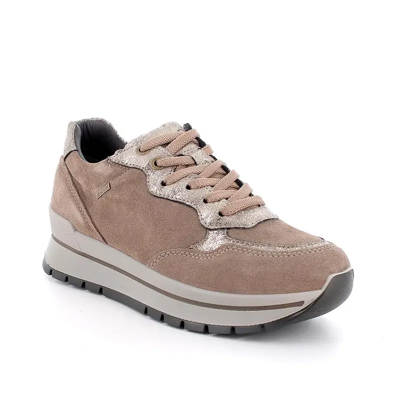 Sneakers gore-tex da donna beige con lacci miniatura 2