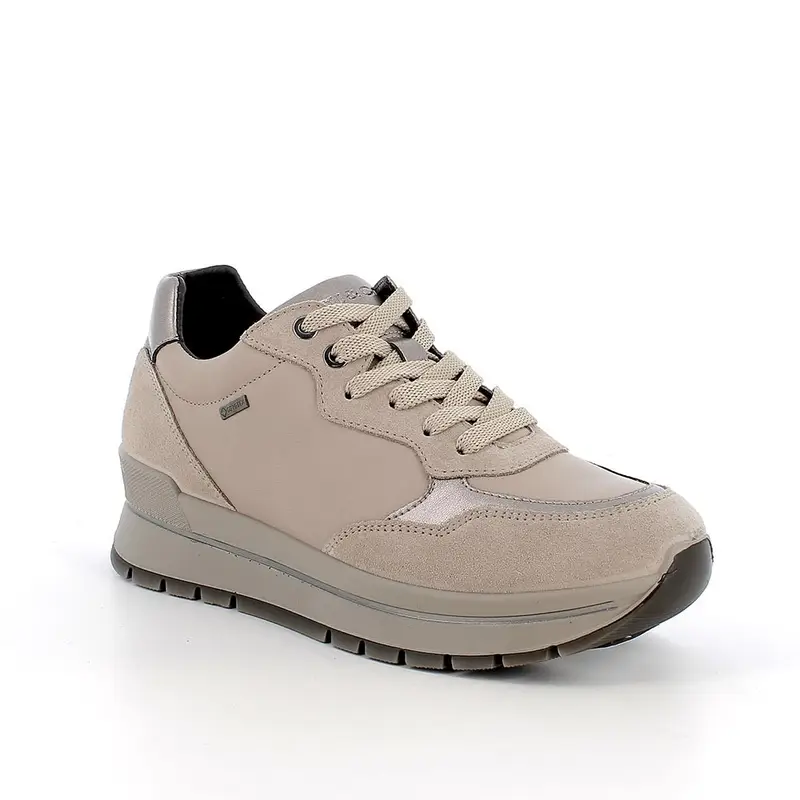 Sneakers gore-tex da donna beige con lacci miniatura 2