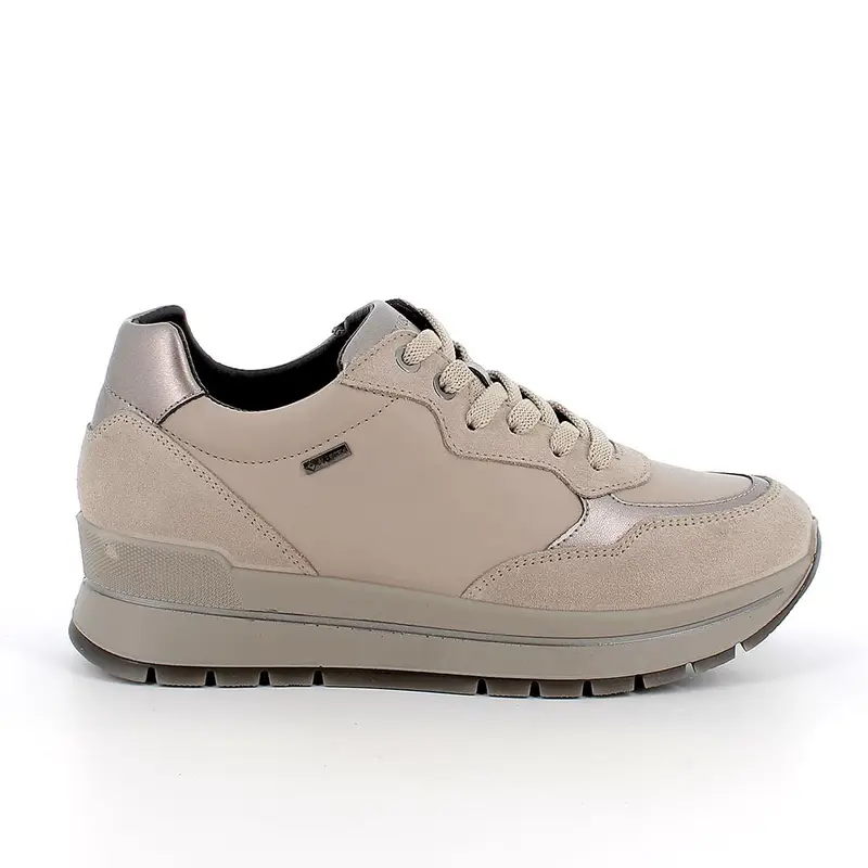 Sneakers gore-tex da donna beige con lacci