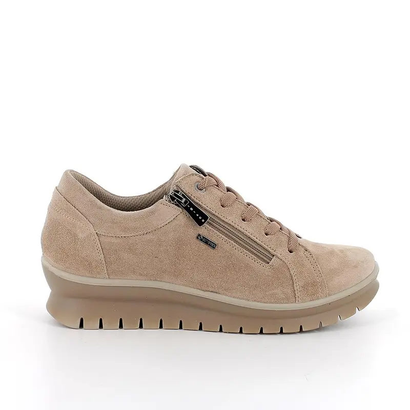 Sneakers gore-tex da donna beige con zip
