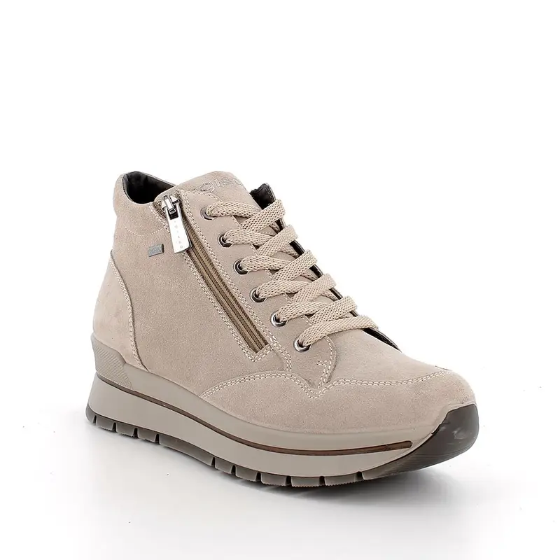 Sneakers gore-tex da donna beige con zip miniatura 2