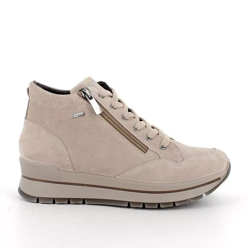 Sneakers gore-tex da donna beige con zip