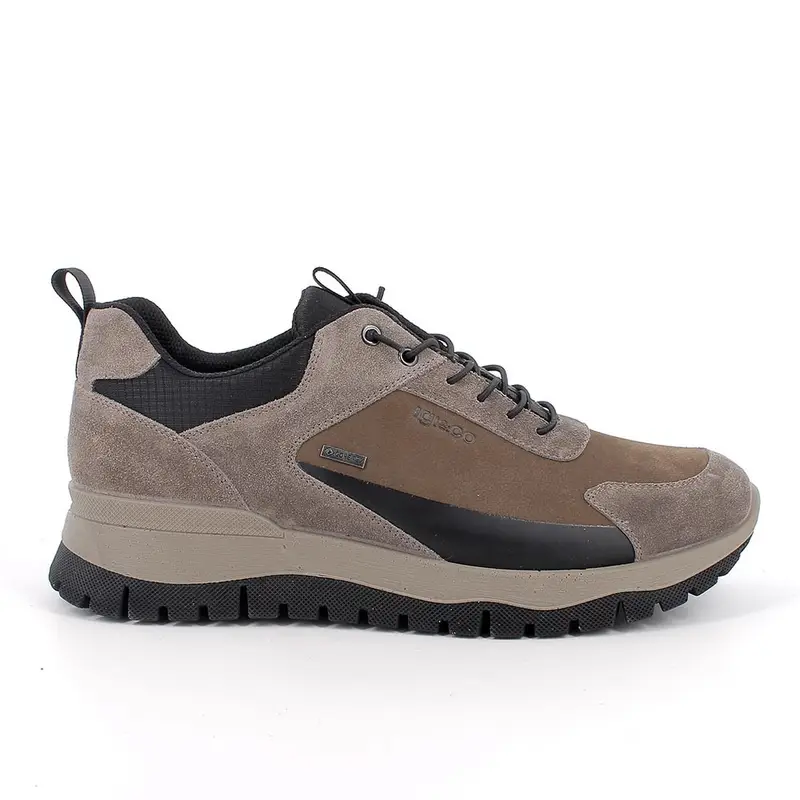 Sneakers gore-tex da uomo marrone e grigio con lacci