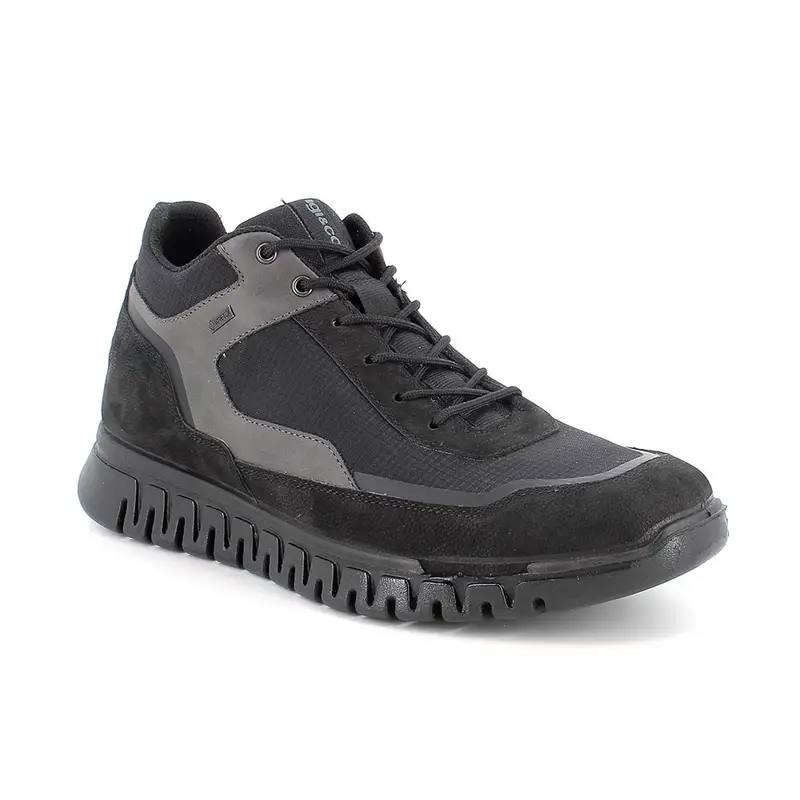 Sneakers gore-tex da uomo nero con lacci miniatura 2