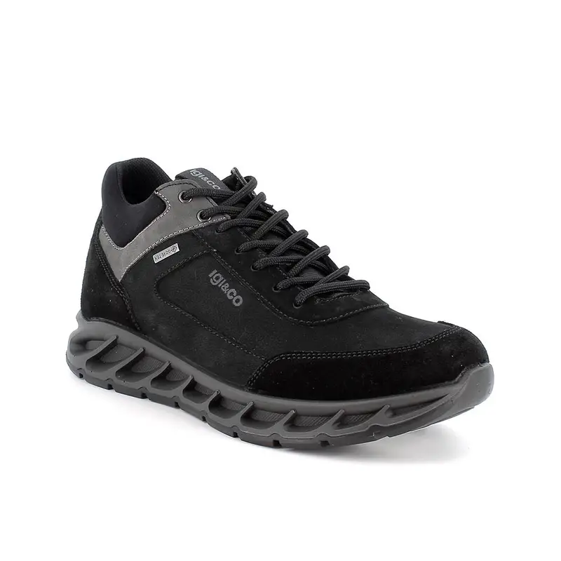 Sneakers gore-tex da uomo nero con lacci miniatura 2