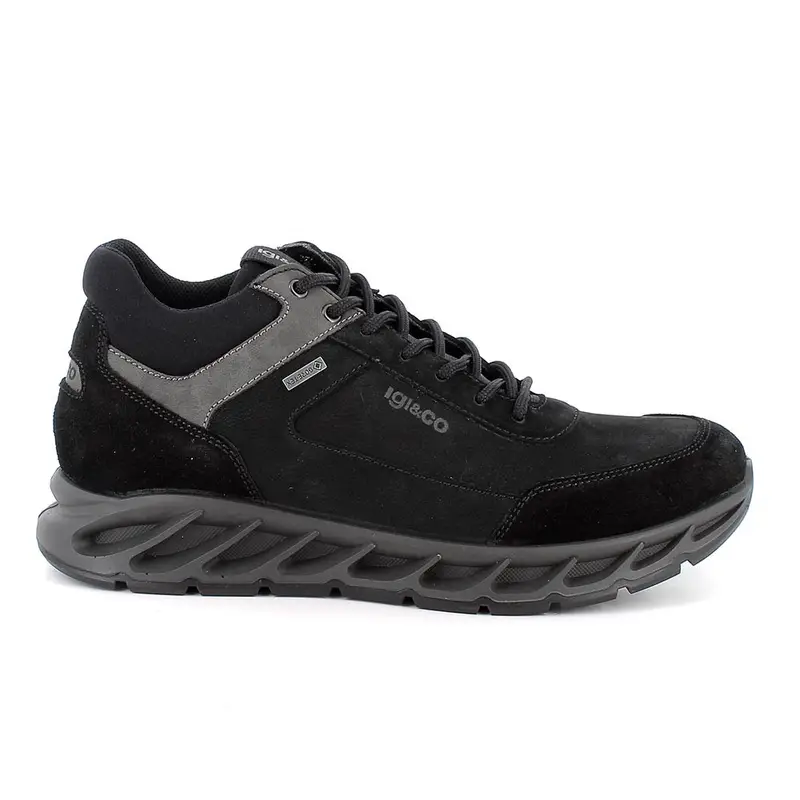 Sneakers gore-tex da uomo nero con lacci