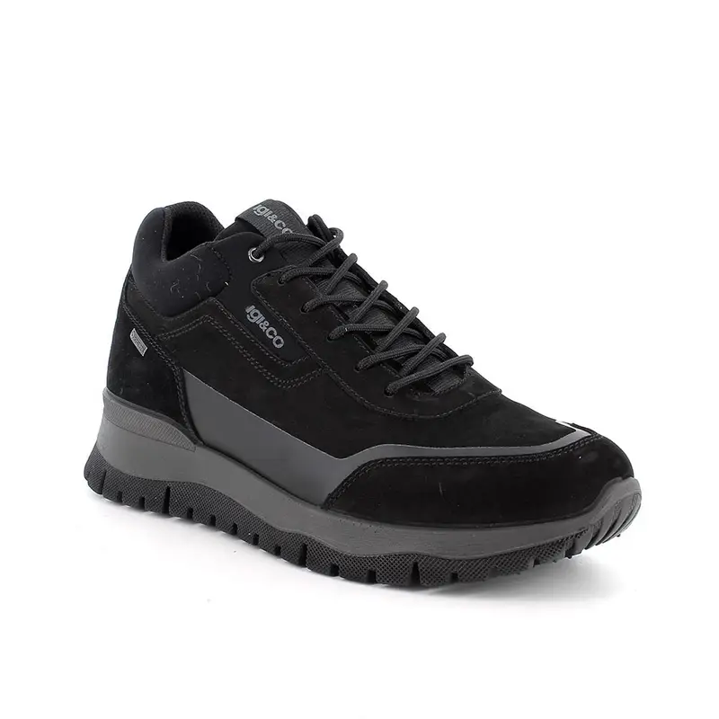 Sneakers gore-tex da uomo nero con lacci miniatura 2