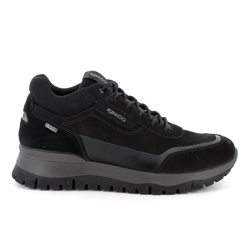 Sneakers gore-tex da uomo nero con lacci