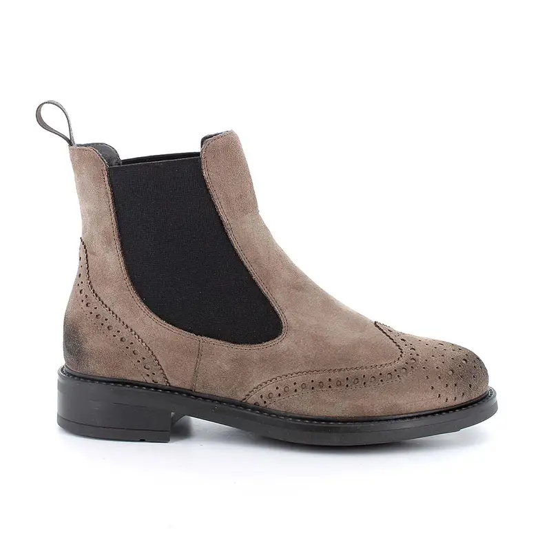 Stivaletti beatles da donna beige con elastico