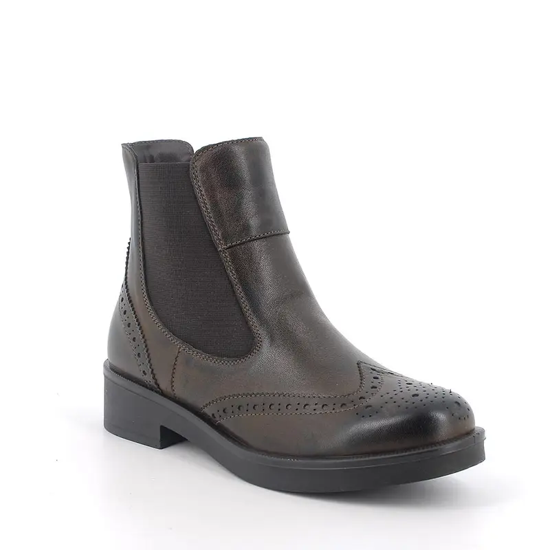 Stivaletti beatles da donna marrone con elastico miniatura 2