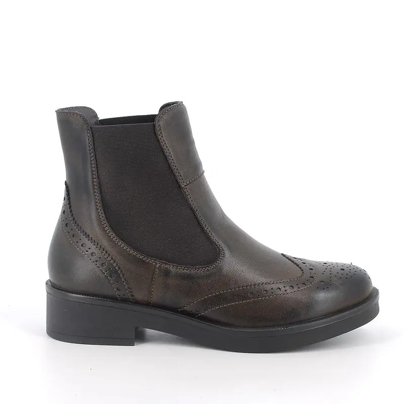 Stivaletti beatles da donna marrone con elastico