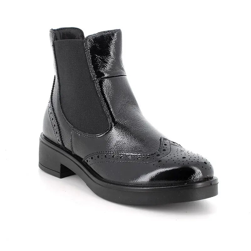 Stivaletti beatles da donna nero con elastico miniatura 2