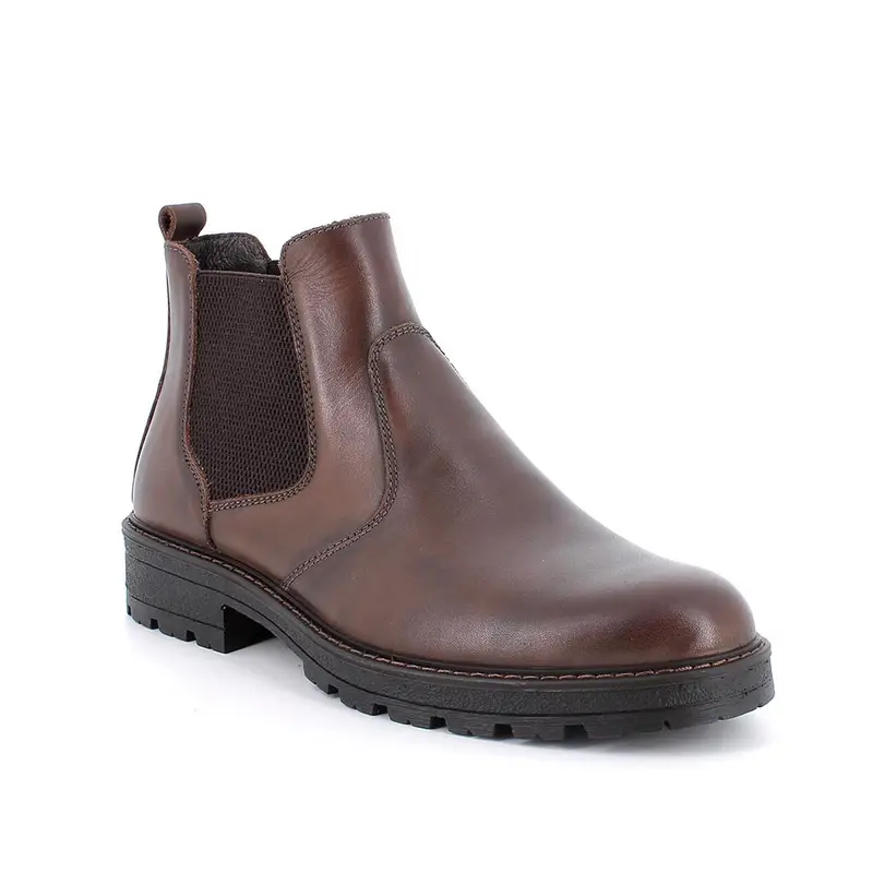 Stivaletti beatles da uomo marrone con elastico miniatura 2