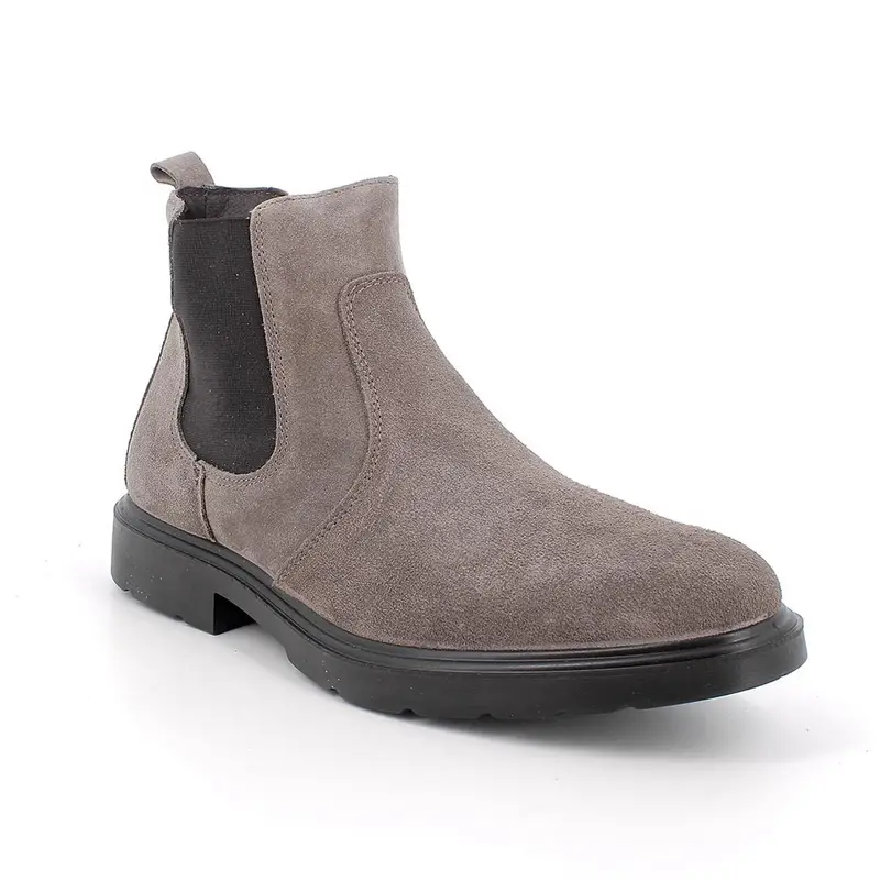 Stivaletti beatles da uomo marrone e grigio con elastico miniatura 2