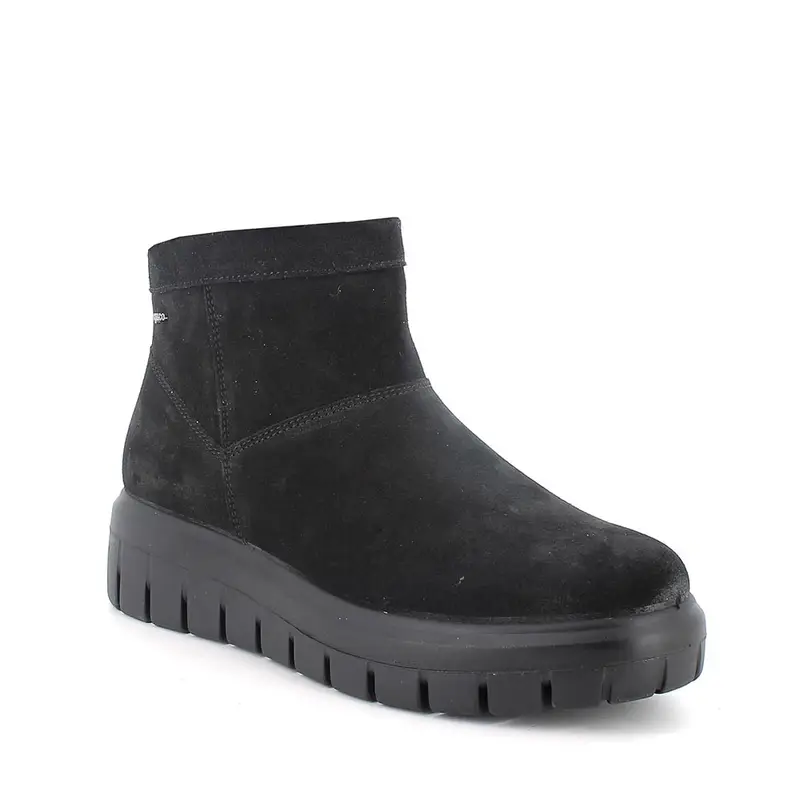 Stivaletti con zeppa da donna nero con zip miniatura 2