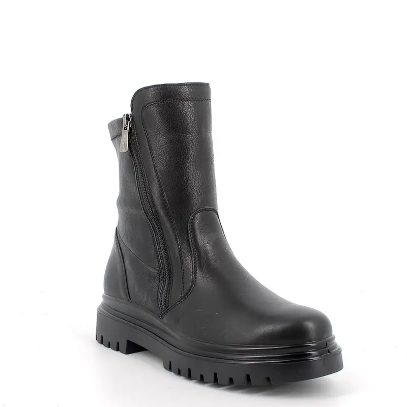 Stivaletti da donna nero con zip miniatura 2
