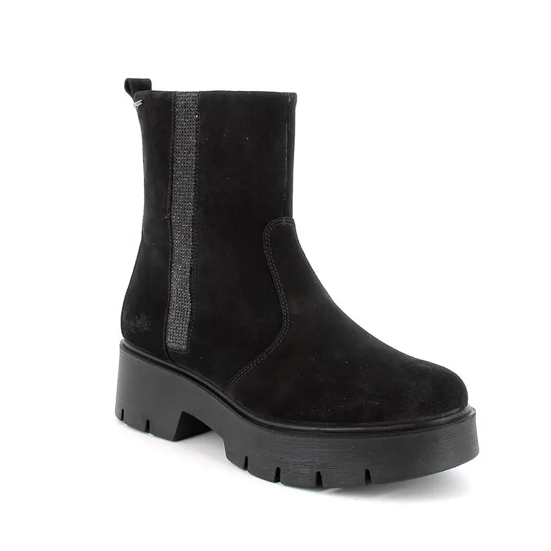 Stivaletti da donna nero con zip miniatura 2