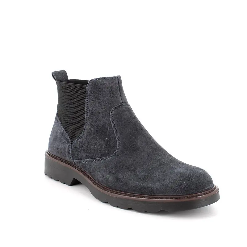 Stivaletti da uomo blu con elastico miniatura 2