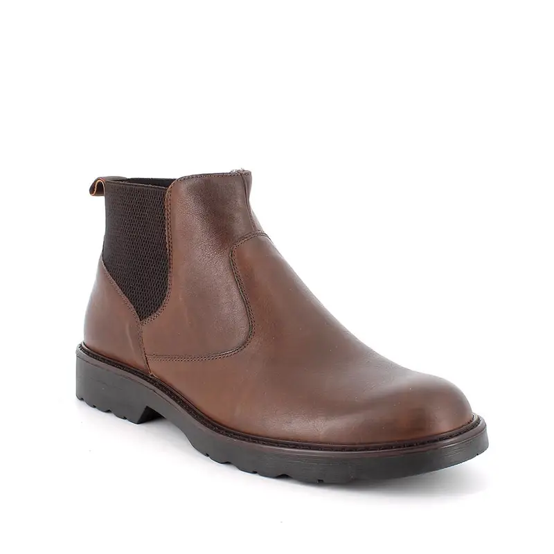 Stivaletti da uomo marrone con elastico miniatura 2