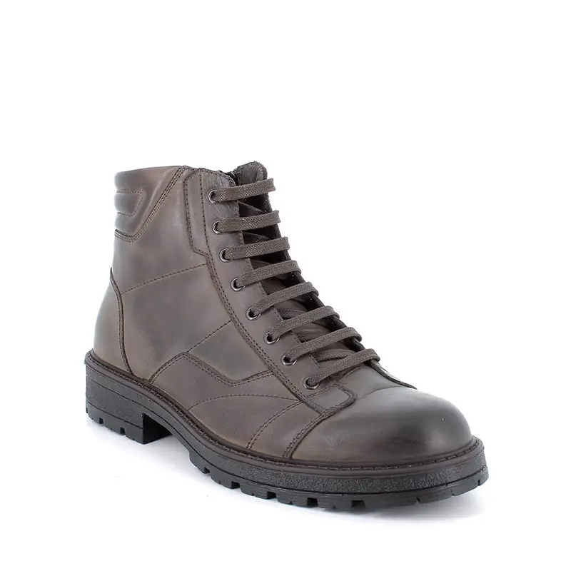 Stivaletti da uomo marrone con zip miniatura 2