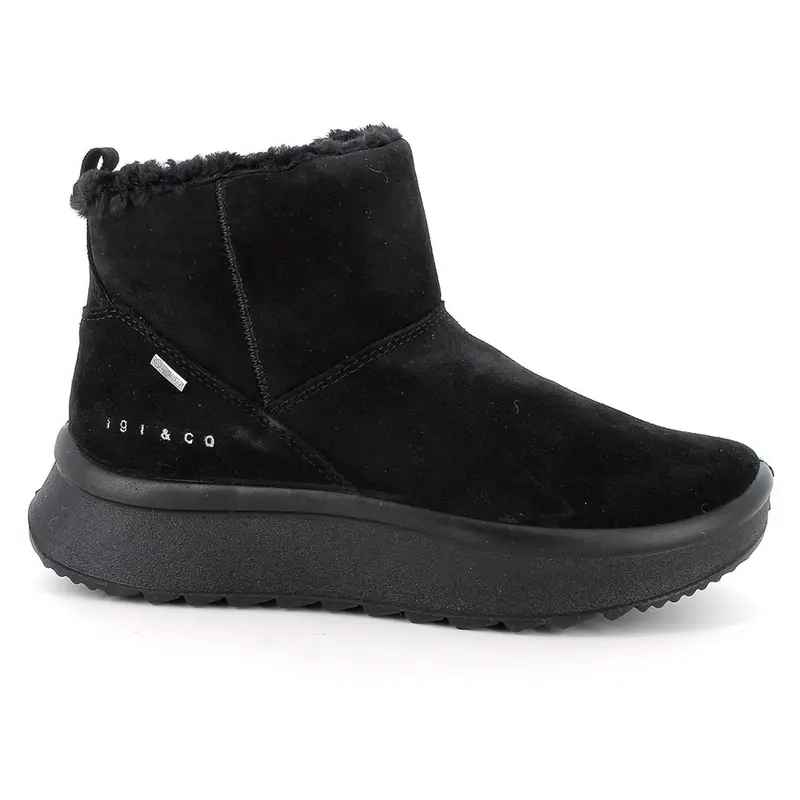 Stivaletti gore-tex con zeppa da donna nero con zip