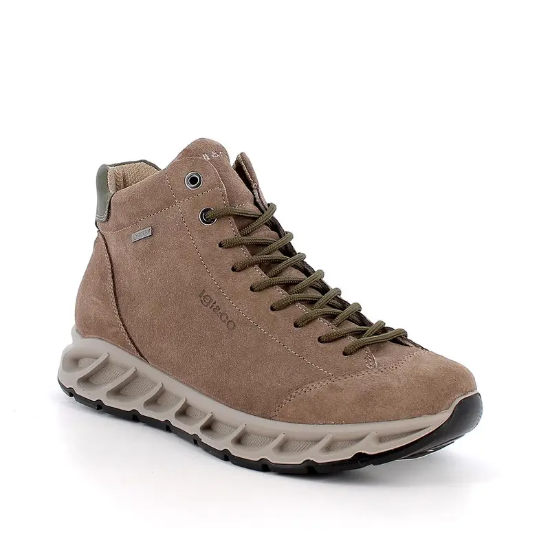 Stivaletti gore-tex da donna beige con lacci miniatura 2