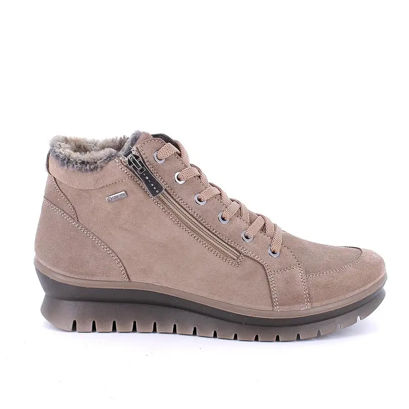 Stivaletti gore-tex da donna beige con zip