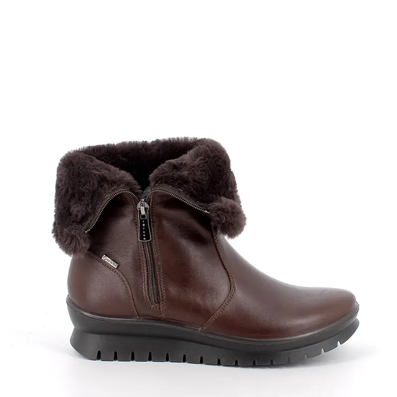 Stivaletti gore-tex da donna marrone con zip